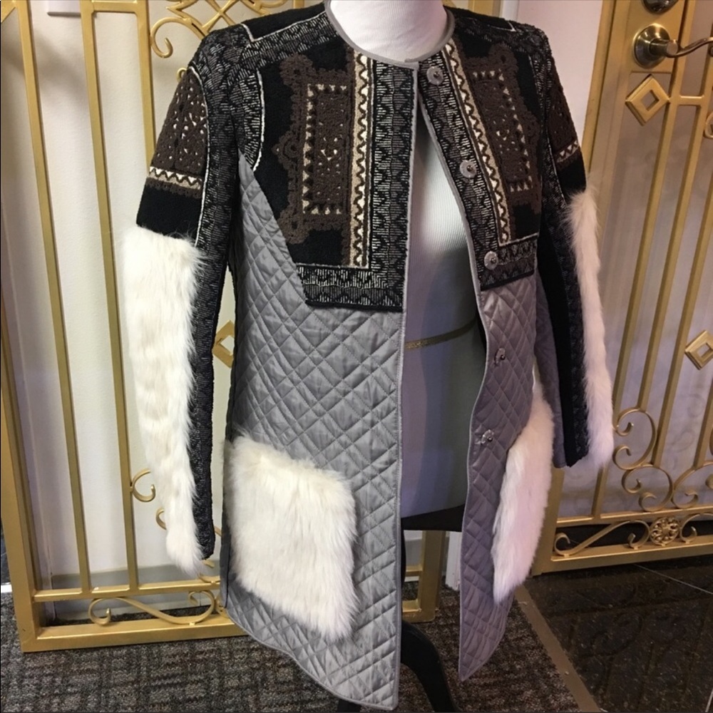 BCBGMAXAZRIA Runway Fur/Down Coat